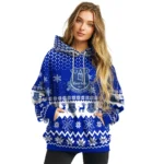 Everton Reindeer Motif Royal Blue Hoodie Best Selling