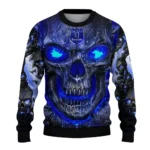 Everton Skull Intensity Royal Blue Black Sweater Best Selling