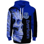 Everton Skull Motif Royal Blue Black Hoodie Best Selling