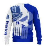 Everton Skull Split Royal Blue White Sweater Best Selling