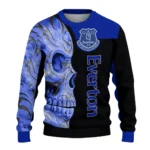 Everton Skull Swirl Royal Blue Black Sweater Best Selling