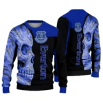 Everton Skull Swirl Royal Blue Black Sweater Best Selling