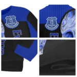 Everton Skull Swirl Royal Blue Black Sweater Best Selling