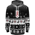 Fulham Reindeer Motif Black Hoodie Best Selling