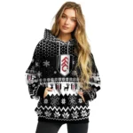 Fulham Reindeer Motif Black Hoodie Best Selling
