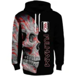 Fulham Skull Motif Black Hoodie Best Selling