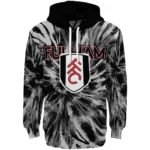 Fulham Tie Dye Pattern Black Hoodie Best Selling