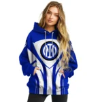 Inter Milan Concentric Lines Blue Hoodie Best Selling