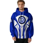 Inter Milan Concentric Lines Blue Hoodie Best Selling
