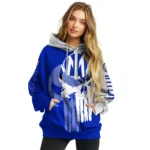 Inter Milan Graphic Punisher Blue White Hoodie Best Selling