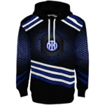 Inter Milan Hexagonal Pattern Blue Black Hoodie Best Selling