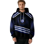 Inter Milan Hexagonal Pattern Blue Black Hoodie Best Selling