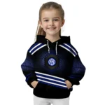 Inter Milan Hexagonal Pattern Blue Black Hoodie Best Selling