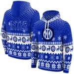 Inter Milan Reindeer Motif Blue Hoodie Best Selling