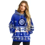 Inter Milan Reindeer Motif Blue Hoodie Best Selling