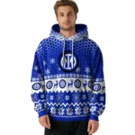 Inter Milan Reindeer Motif Blue Hoodie Best Selling