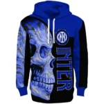 Inter Milan Skull Motif Blue Black Hoodie Best Selling