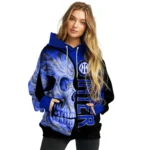 Inter Milan Skull Motif Blue Black Hoodie Best Selling