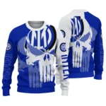 Inter Milan Skull Split Blue White Sweater Best Selling