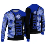 Inter Milan Skull Swirl Blue Black Sweater Best Selling