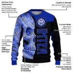 Inter Milan Skull Swirl Blue Black Sweater Best Selling