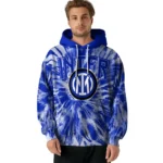 Inter Milan Tie Dye Pattern Blue Hoodie Best Selling