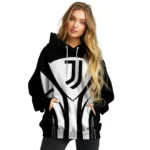 Juventus Concentric Lines Black Hoodie Best Selling