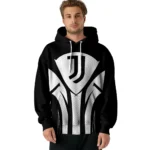 Juventus Concentric Lines Black Hoodie Best Selling