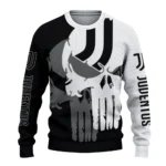 Juventus Skull Split Black White Sweater Best Selling