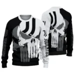 Juventus Skull Split Black White Sweater Best Selling