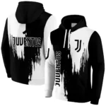 Juventus Splatter Effect Black Hoodie Best Selling