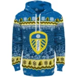 Leeds United Christmas Trees Blue Hoodie Best Selling
