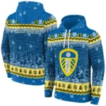 Leeds United Christmas Trees Blue Hoodie Best Selling