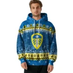 Leeds United Christmas Trees Blue Hoodie Best Selling