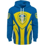 Leeds United Concentric Lines Blue Hoodie Best Selling