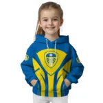 Leeds United Concentric Lines Blue Hoodie Best Selling
