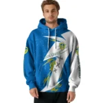 Leeds United Dynamic Slash Blue White Hoodie Best Selling