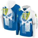 Leeds United Graphic Punisher Blue White Hoodie Best Selling