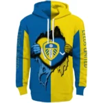 Leeds United Heartbeat Graphic Blue Hoodie Best Selling