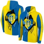 Leeds United Heartbeat Graphic Blue Hoodie Best Selling