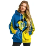 Leeds United Heartbeat Graphic Blue Hoodie Best Selling