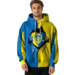Leeds United Heartbeat Graphic Blue Hoodie Best Selling