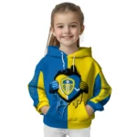 Leeds United Heartbeat Graphic Blue Hoodie Best Selling