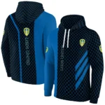 Leeds United Monogram Pattern Blue Hoodie Best Selling