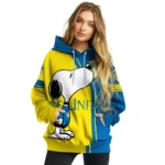 Leeds United Playful Snoopy Blue Hoodie Best Selling