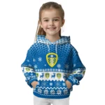 Leeds United Reindeer Motif Blue Hoodie Best Selling