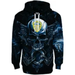 Leeds United Skull Artwork Blue Black Hoodie Best Selling