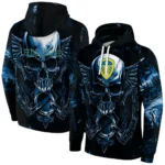 Leeds United Skull Artwork Blue Black Hoodie Best Selling