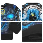Leeds United Skull Intensity Blue Black Sweater Best Selling