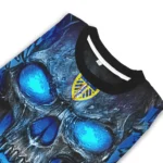 Leeds United Skull Intensity Blue Black Sweater Best Selling